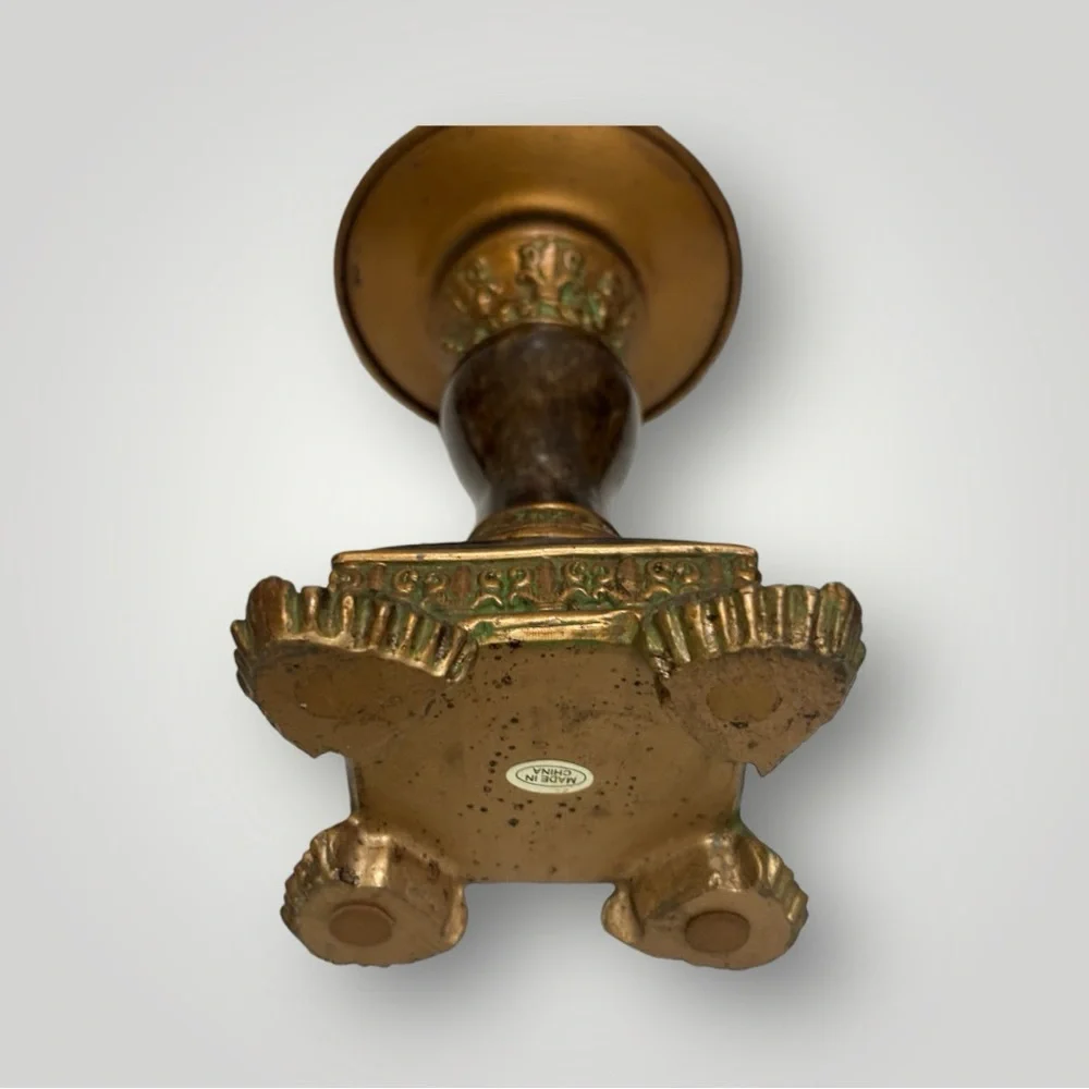 Pillar Candle Stand/Holder in Brown/Tan